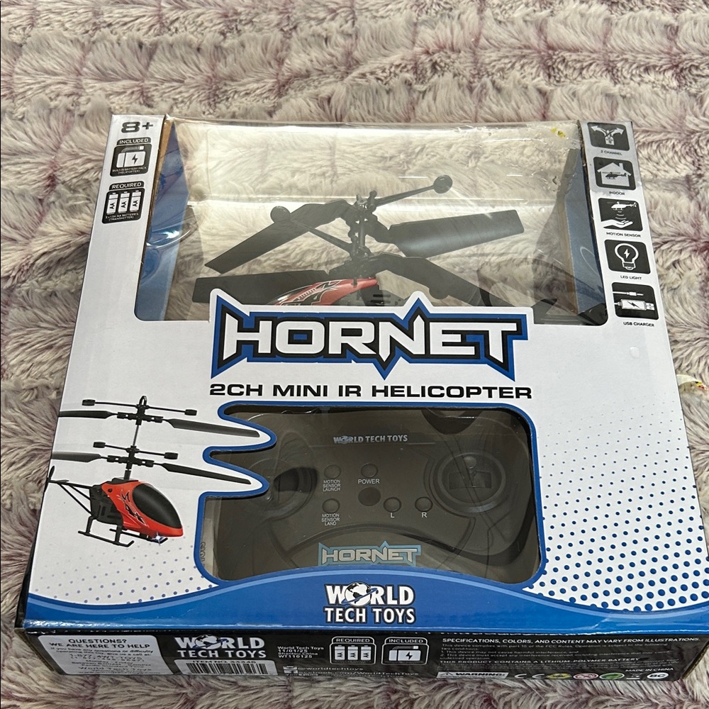 World tech toys Hornet 2CH Mini IR Helicopter - Red and Black New